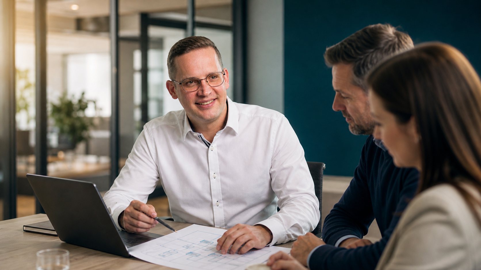 Eduard Keil begleitet ein KMU-Team bei der Prozessanalyse