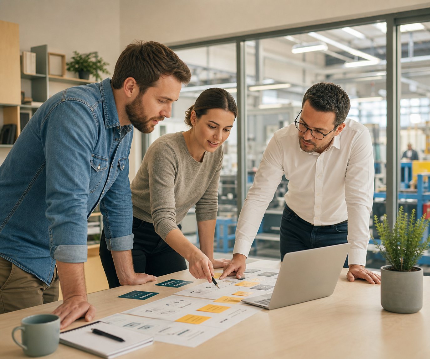 Authentische Workshop-Situation mit KMU-Team zu Prozessen und KI